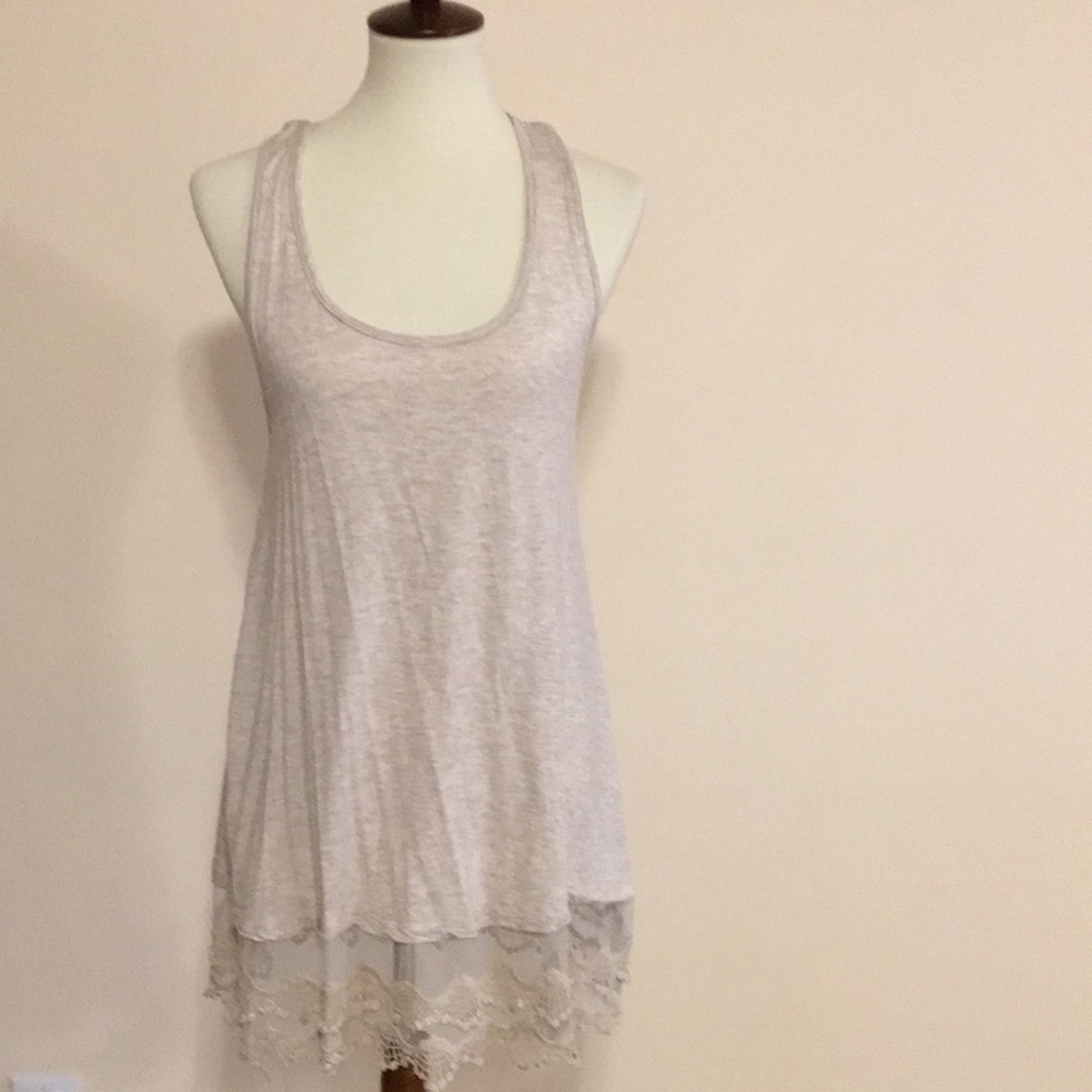 Racerback dress with lace detail